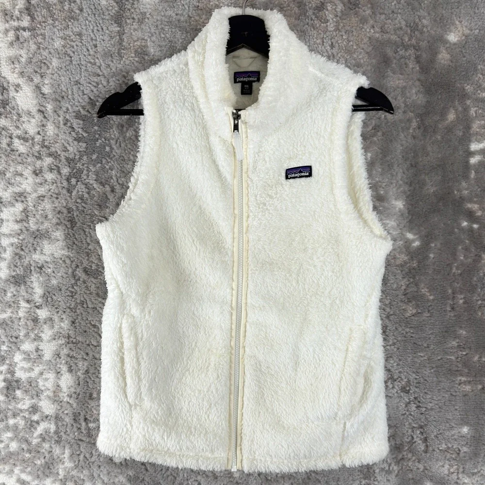 NEW Patagonia Girls Size XXL 16-18 Faux Fur‎ Birch White Los Gatos Vest